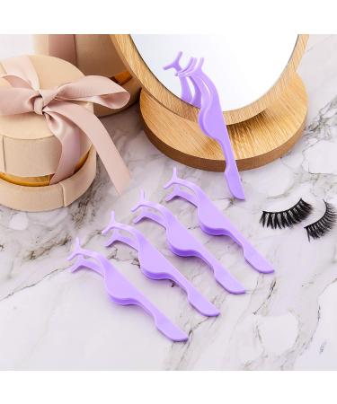 60-Piece Plastic Eyelash Extension Tweezers - Purple False Eyelash Applicator Tool for Lash Application and Removal - Buy Online on SooperMarket.com