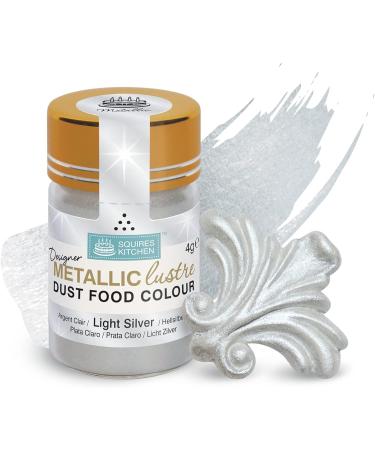 Squires Kitchen Metallic Lustre Dust in Light Silver - 4g | Designer Metallic Pigment for Cake Decorating - Buy Online on SooperMarket.com