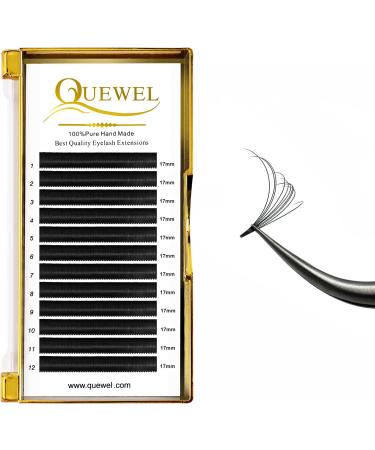 Volume Eyelash Extensions 0.12 C 17mm Premade Fans | Easy Fan Lashes | Self Fanning | 2D-20D | Optional Sizes | C/D Curl | 8-25mm Length | Mix 8-15 15-20 20-25 9-16 - Buy Online on SooperMarket.com
