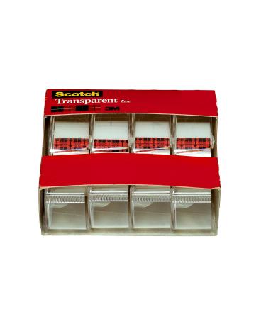Scotch Transparent Tape  4 Dispensered Rolls  Versatile  Clear Finish  Engineered for Office and Home Use  3/4 x 850 Inches (4814) 0.75 x 850 in Transparent Tape