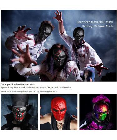 Scary Halloween Skull Airsoft Mask with Metal Mesh Eye Protection - Perfect for War Games, Cosplay, and Parties - Buy Online on SooperMarket.com