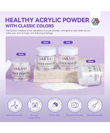 SAVILAND Acrylic Nail Kit: 4 Colors Acrylic Powder and Liquid Set with Acrylic Nail Brush/French Nails Tips/Nail Glue/Top Gel/Non-acid Ph Bond/Acrylic Nail Set for Beginners Acrylic Application 01-Acrylic Nail Kit - Buy Online on SooperMarket.com