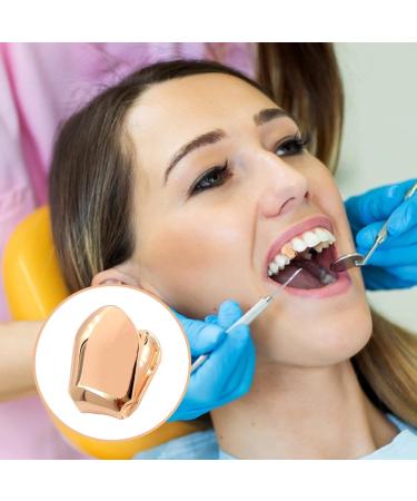 Gold Caps for Teeth - 14k Gold Realistic Fake Teeth Grills Stylish Plain Single Tooth Caps Small Size Eye-Catching Mouth Grills for Women and Men Party and Hip Hop Style Rose Gold - Buy Online on SooperMarket.com