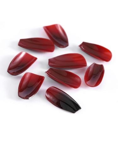 Brishow Coffin False Nails Halloween Decoration Black Red Press On Nails - 24pcs for Women and Girls - Buy Online on SooperMarket.com
