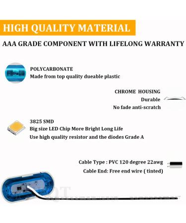 PSEQT 3.8'' Waterproof Boat Marine LED Lights - Blue 6Pcs | Interior Deck Light for Pontoon, Fishing Boat, Kayak, Sailboat | 12V 24V - Buy Online on SooperMarket.com