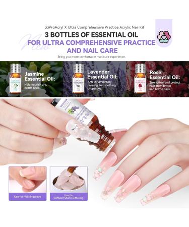 SAVILAND Acrylic Nail Kit for Practice Premium Acrylic Set with Nail Hand Training Mat Powder Liquid & Brush for Beginners Perfect for Home Extension & Carving - Buy Online on SooperMarket.com