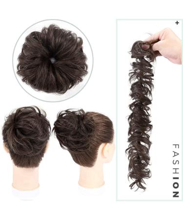 SEGO Hairpiece Extensions - Real Hair Long Messy Bun Updo Voluminous Dark Brown #2 - International Shipping Available - Buy Online on SooperMarket.com