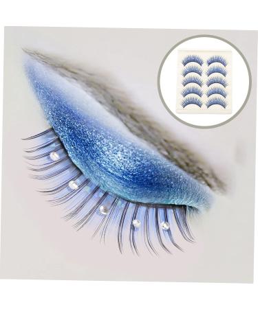 Gogogmee 5 Pairs False Eyelashes Fake Lashes Colored Eyelashes Soft Thick Lashes Soft Light Fake Lash Blue Lashes Rhinestone Eyelashes Cosplay Lashes Fake Eyelashes Fiber - Buy Online on SooperMarket.com