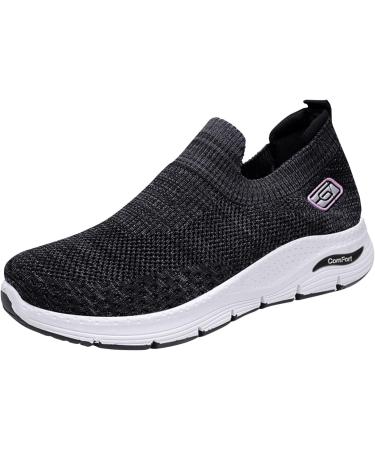 Rytejfes Women's White Waterproof Wedge Heel Sneakers - Stylish Laced Walking Shoes & Slip-On Flats in Blue & Black - Size 40 EU - Buy Online on SooperMarket.com