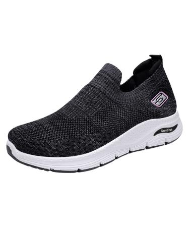 Rytejfes white shoes women laces sneaker women high walking shoes women waterproof wedge heel sneaker women blue shoes women with heels flat shoes for women slip on shoes black 40 EU