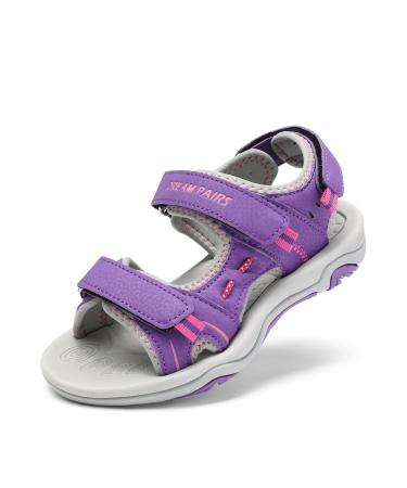 Dream pairs girl children sandals summer sports sandals summer shoes fashion sneakers open sporty sandals 37.5 EU purple fuchsia light gray