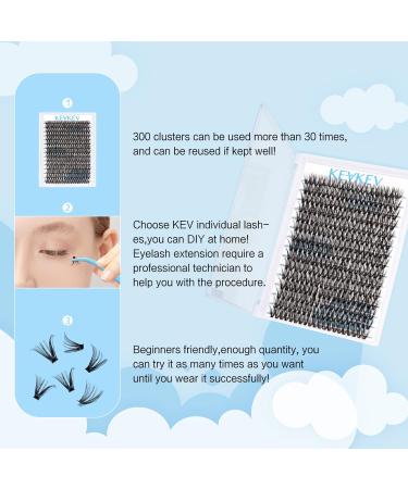300 Pcs DIY Cluster Lashes for Dramatic Volume Look - 40D D-16mm | Self Application Individual Lashes for Home Extensions - Buy Online on SooperMarket.com