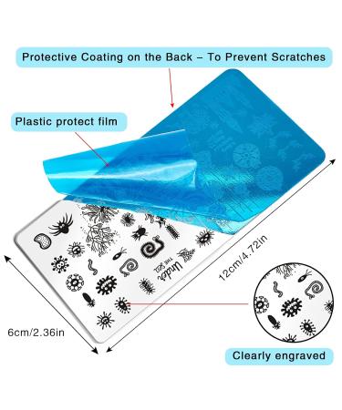 Ocean Nail Art Stamps Set - 6 Animal Templates for Stunning Nail Designs | Premium Nail Art Tools - Buy Online on SooperMarket.com
