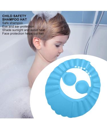 Baby Bathing Hat 6.6in Diameter Kids Shampoo Hat Silicone Ear Shower Hat for Children(Blue) - Buy Online on SooperMarket.com
