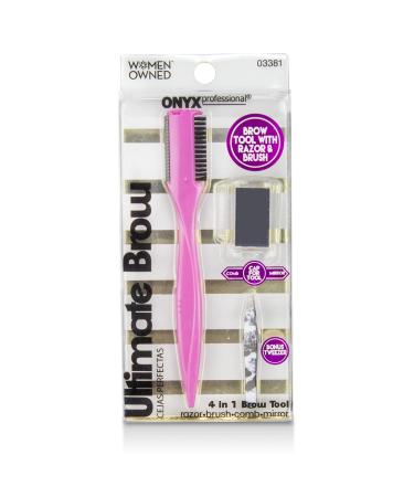 Onyx Professional 4 in 1 Eyebrow Kit Includes Eyebrow Brush Eyebrow Razor Eyebrow Comb Eyebrow Tweezers Bonus Mini Mirror - Eyebrow Trimmer perfect for Makeup Kit