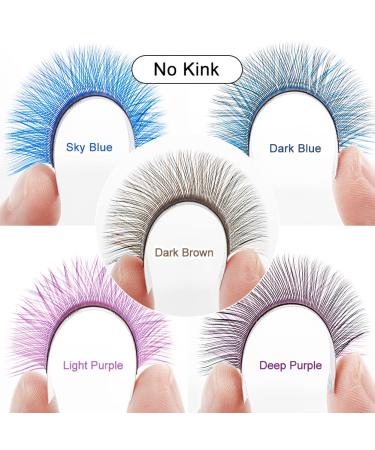 Navy Blue YY Eyelash Extension Lashes D Curl 0.07mm 8-15mm Faux Mink Cluster Lash Extensions - Soft Y Lashes Premade in Navy Blue - Buy Online on SooperMarket.com