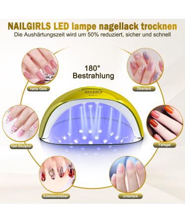 Buy NailGirls 150W LED UV Nail Lamp - Auto Sensor 4 Timers LCD Display Removable Magnetic Plate - Perfect for Gel Nails & Nail Studios - Buy Online on SooperMarket.com