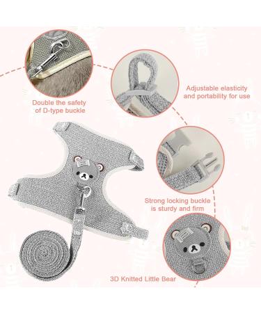 Adjustable Rabbit Leash Set - 2 Breathable Harnesses for Rabbits Hamsters & Cats - Soft & Comfortable - Available in Pink & Gray - Buy Online on SooperMarket.com
