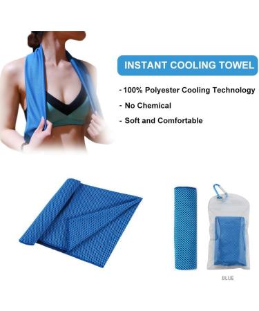 U-pick Cooling Towel(40" x 12") Soft and Breathable Chilly Towel Stay Cooling for Sports Workout Fitness Gym Yoga Pilates Travel Camping & More Gold/Blue/Jade/Dark Grey - Buy Online on SooperMarket.com