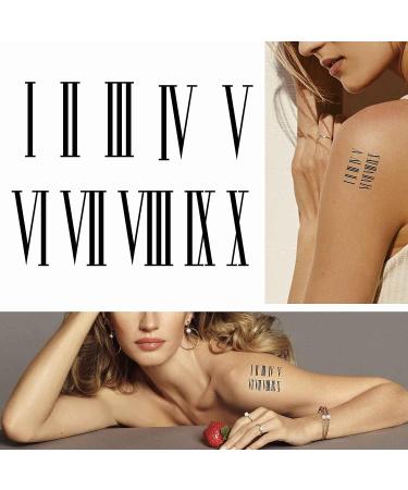 Dope Tattoo Letters 6 Sheets Temporary Tattoo for Men & Women - Roman Numerals Fake Tattoos for Neck, Arm, Chest - Adults & Teens - Buy Online on SooperMarket.com