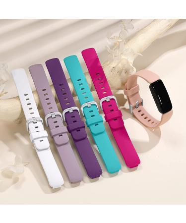 Keponew Fitbit Inspire 2 Bands 6 Pack - Teal/Plum/Rose Pink/White/Pink Sand/Lavender | Sport Wristband Replacement for Women Men Small 5.5-7.2 - Buy Online on SooperMarket.com