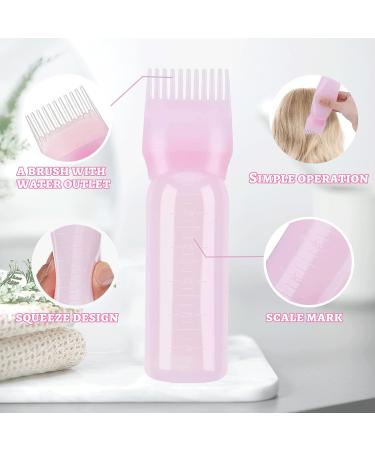 2pcs Pink Root Comb & Oil Applicator Bottle for Hair Treatment at Home - Buy Online on SooperMarket.com