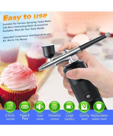 Desikixudy 1 Set Oxygen Injector Protable Airbrush for Nails Art Paint Air Compressor Nano Fog Mist Spray Manicure DIY Cake Sprayer - Buy Online on SooperMarket.com
