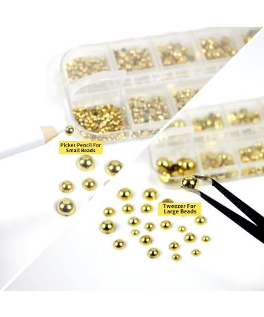 5060 PCS Gold Flatback Pearls and Rhinestones Kit for Nails and Crafts - Rhinestones and Pearls Embellishments for Makeup, Shoes, Clothes, and Accessories - Buy Online on SooperMarket.com