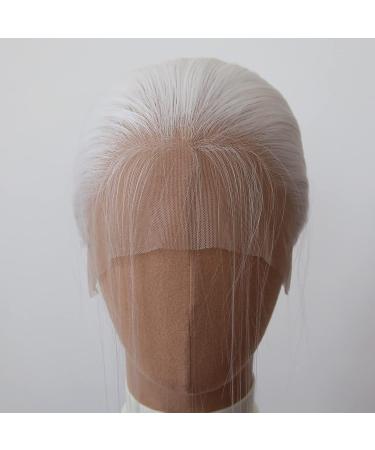 Snow White Long Straight Synthetic Lace Front Wig for Black Women - Heat Resistant Fiber, Natural Hairline with Baby Hair - Perfect for Cosplay and Daily Wear - Buy Online on SooperMarket.com
