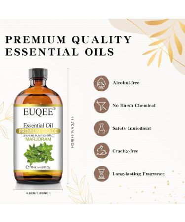 EUQEE Marjoram Essential Oil 118ml - Pure Natural Aromatherapy Oil for Diffusers and Humidifiers at Home - Buy Online on SooperMarket.com