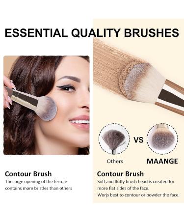 MAANGE 18 Pc Premium Synthetic Makeup Brush Set - Champagne | Professional Brushes for Foundation, Powder, Eyeliner & Eye Shadow - Buy Online on SooperMarket.com