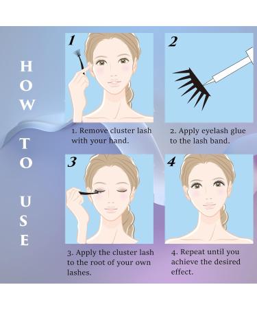 Individual Cluster False Eyelashes Kit | 50 Pcs Russian Strip Lashes | C CC D Curl | DIY Fluffy & Natural Soft Reusable Lashes | 10-16mm | Includes 1 Glue - OP12 - Buy Online on SooperMarket.com