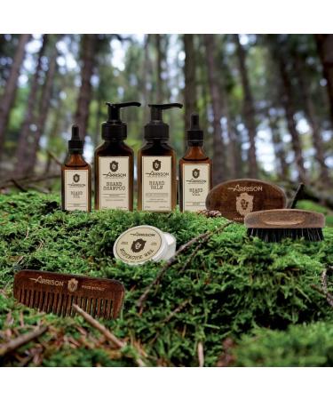 Arrison Beard Kit - Premium Italian Beard Care Set | Shampoo Oil Beech Wood Brush | Perfect Gift for Men - Buy Online on SooperMarket.com