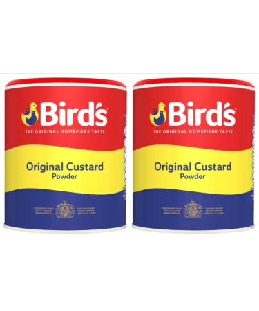 Birds Custard Powder 2 x 250g Tubs Classic British Dessert Sauce Anglais Bird's Hot or Cold Topping for Puddings Add Milk & Sugar or Sweetener
