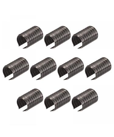 uxcell 100Pcs Leather Rope Clips  9x13mm Foldable Cylindrical Cord End Crimp for Lanyard  Tassel  DIY Crafts  Black