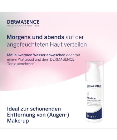 Dermasence Rosamine Cleaning Emulsion 150ml - Gentle Cleanser for Sensitive Reactive Skin with Rosacea - Soothing Non-Irritating Perfume-Free Formula - Buy Online on SooperMarket.com