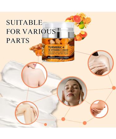 Vitamin C + Turmeric Face Cream Vitamin C Face Moisturiser Anti Aging Face Cream Brightening Night & Day Cream Dark Spot Remover for Face & Body Moisturizing & Smooth & Delicate Skin - Buy Online on SooperMarket.com