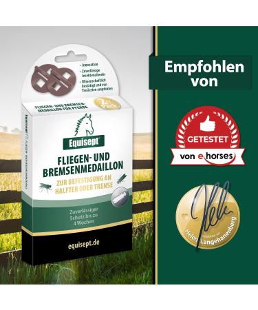 Equisept Fly & Brake Medallion 2 Pack | Innovative Insect Defense for Horses | Easy to Attach to Halter or Bridle | Doping-Free & Lasts Up to 4 Weeks - Buy Online on SooperMarket.com