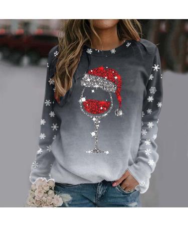 Women's Christmas Snowman and Penguin Print Sweatshirt - Grey XL - Buy Online on SooperMarket.com