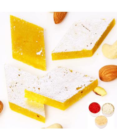Ghasitaram Gifts Bhaidooj Gifts for Brothers - Pure KESARI KAJU KATLI (800 GMS)