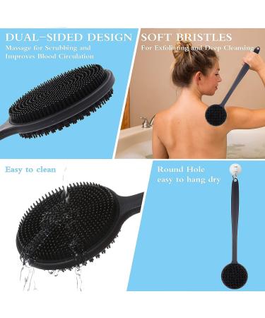 Silicone Body Scrubber Long Handle Bath Shower Brush - WLLHYF Back Exfoliator - Buy Online on SooperMarket.com
