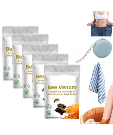 Lukmlca Bee Venom Lymphatic Drainage & Slimming Foot Soak Beads Detoxingherbs Body Detox Foot Soak Beads Body Detox Foot Soak Beads (5 Pack)