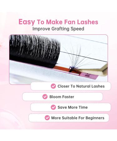 Self-Fan Eyelash Extensions | C D Curl 2D-20D Volume Lashes | 0.07mm Thickness | 10mm Length | International Shipping - Buy Online on SooperMarket.com