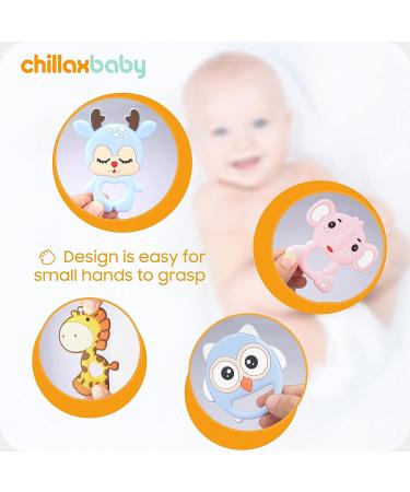 CHILLAX Teether Toys - Soothing Baby Teething Relief | Easy-to-Grip Non-BPA Silicone Teethers for Babies | Dishwasher-Safe | Ideal Shower Gift for Infants 3+ Months - Buy Online on SooperMarket.com