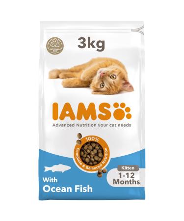 IAMS Complete Dry Cat Food for Kittens with Ocean Fish 3 kg Fish 3 kg (Pack of 1)