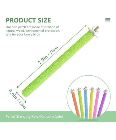6Pcs Wood Bird Scrub Perch Platform Funny Bird Paw Grinding Stick Wooden Love Bird Parrot Perches Stand Colorful Bird Cage Grinding Perch for Parrot Toy (Random Color) - Buy Online on SooperMarket.com