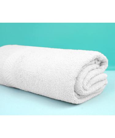 100% Cotton White Bath Towels 22x44 Pack of 6 - Quick Drying & Soft | Ideal for Bathroom, Pool, Gym, Spa - Everyday Use - Buy Online on SooperMarket.com