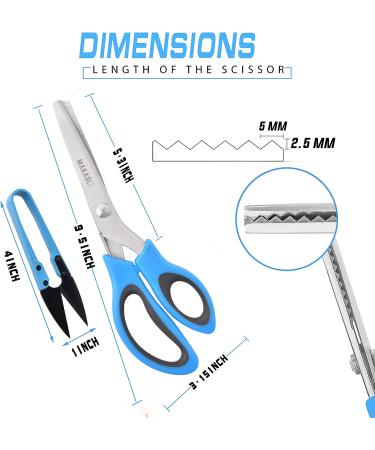 Makasla Pinking Shears - Decorative Zig Zag Scissors for Fabric, Leather, and Paper Craft - Professional Sewing Tool in Blue - Buy Online on SooperMarket.com