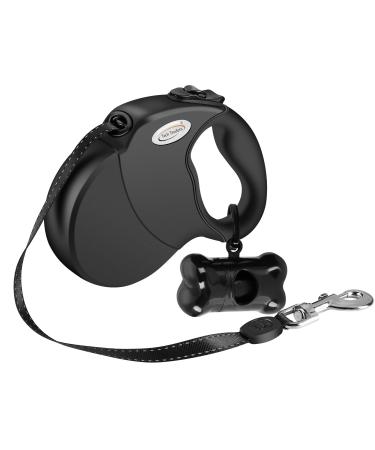 Dog Lead Retractable 5M Extendable Dog/Pet Leads/Leash with Waste Bag Dispenser and Poop Bags Extendable Tape Lead Belt for Dogs Pets Puppy up to 50KG/5m (110 lbs/16ft) 50kg-with waste bag Dispenser