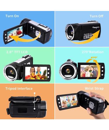Heegomn Video Camera Camcorder 2.7K 36MP Vlogging Recorder for YouTube TikTok | 2.8'' LCD Screen, 8X Digital Zoom | Ideal for Teens & Beginners - Buy Online on SooperMarket.com